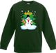 Bellatio Decorations Shoppartners Bv Groene kersttrui met een sneeuwpop en zijn dieren vriendjes voor jongens en meisjes - Kerstruien kind 170/176