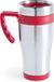 Merkloos / Sans marque Makito Western Europe Warmhoudbeker/thermos isoleer koffiebeker/mok - RVS - zilver/metallic rood - 450 ml - Reisbeker