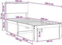 vidaXL Eenpersoonsbed met hoofdbord ROSTOCK Wit 100 x 200 cm