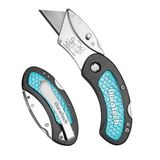 Duratech Cutter Professionnel, Cutter Pliant À Changement Rapide De Lame, Couteau Utilitaire De Poche Design En Forme D’œuf, Facile À Transporter, Idéal Pour Carton, Cuir, Pvc Et Papier