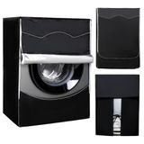Cozary Wasmachinehoes voor buiten, waterdicht, 420D Oxford, met ritssluiting, uv-bescherming, stofbescherming, afdekking voor wasmachine en droger, 60 x 65 x 85 cm