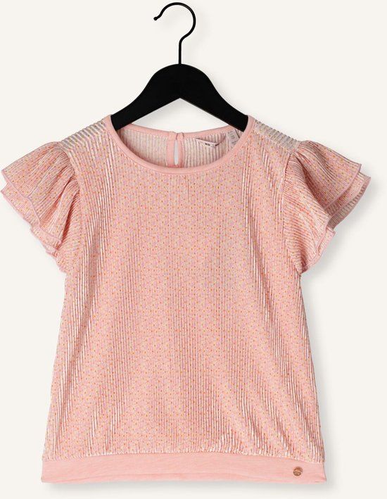 Nono Tilda Plissee Top Tops & T-shirts Meisjes - Shirt - Roze - Maat 122/128