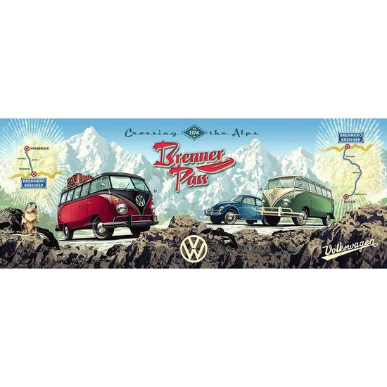 Ravensburger 1000-Piece Adult Puzzle - Volkswagen - With the VW Bulli over the Brenner