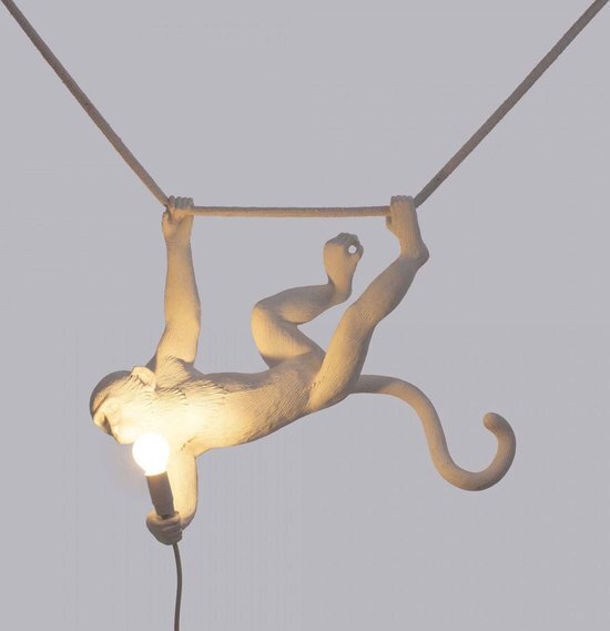 SELETTI - "MONKEY LAMP" RESIN LAMP SWING WHITE