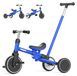 Tricycle 5-in-1 avec barre de poussée, convient à partir de 1 an, bleu, avec siège réglable
