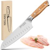 Moritz & Moritz Professioneel Santoku Mes - Koksmes 18 cm - Duits Staal - Acaciahouten Handvat