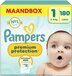 Pampers Premium Protection Maat 1 (2kg-5kg) - 180 Luiers - Maandbox