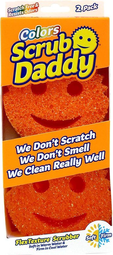 Scrub Daddy 2x Originele Schrobber-sponsen - Krachtige reiniging