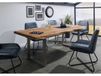 FREEFORM Table à manger 180x90 en bois de Sheesham bois naturel pieds en U gris
