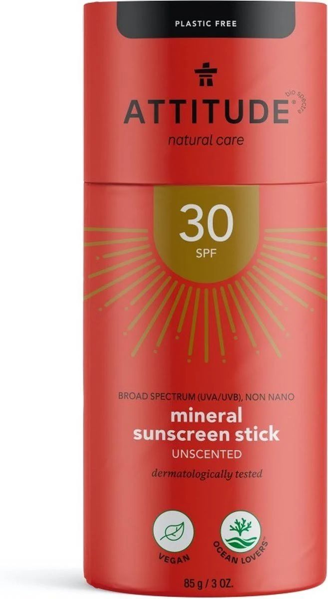 Attitude SPF30 Mineral Sunscreen Stick - Fragrance-Free