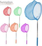 Sunnydays Telescopisch visnet/schepnetje - rood - metaal - uitschuifbaar van 38 tot 86 cm