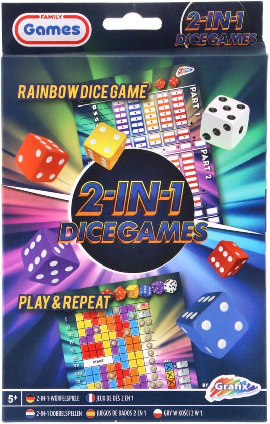 Grafix 2-in-1 Dobbelspel - Rainbow Dice