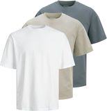 JACK&JONES JJHUGO LOOSE TEE SS CN 3PK MP NOOS Heren T-shirt - Maat M - Katoen - Moonbeam