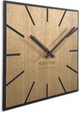 FLEXISTYLE Moderne vierkante grote wandklok hout ECO diameter 50cm