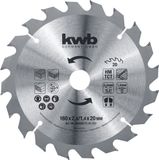 kwb Cirkelzaagblad 160 x 16 mm, snelle snede, gemiddelde kwaliteit, zaagblad geschikt voor zacht en hardhout, timmermansplaten en spaanplaat