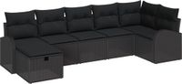 vidaXL - Tuinbank - Set - 6 zitplekken - Zwart - Polyrattan