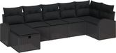 vidaXL - Banc de jardin - Ensemble - 6 places assises - Noir - Polyrotin