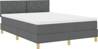 vidaXL Boxspring Bed met Kussen Donkergrijs 160 x 200 cm Stof