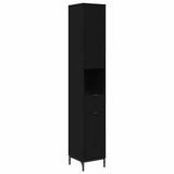 vidaXL Armoire de salle de bain noir bois traité métal 31,5 x 33 x 190 cm