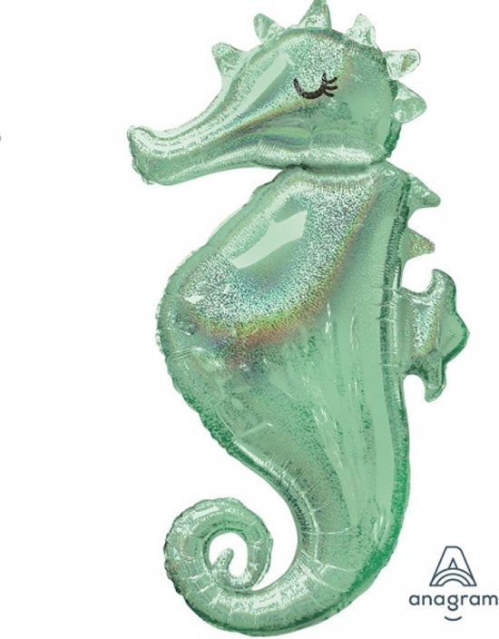 SuperShape "Mermaid Wishes Seahorse" Foil Balloon holographic, P40, 96cm