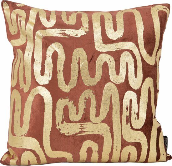 NOVÉE Naja Oxido Cushion Cover - Velvet/Viscose - 45x45 cm - Rust
