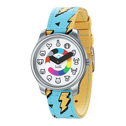 Twistiti - Horloge voor kinderen, vanaf 3 jaar, wijzerplaat met educatieve cijfers - waterdicht 50M - verwisselbare bandje (verschillende kleuren beschikbaar)
