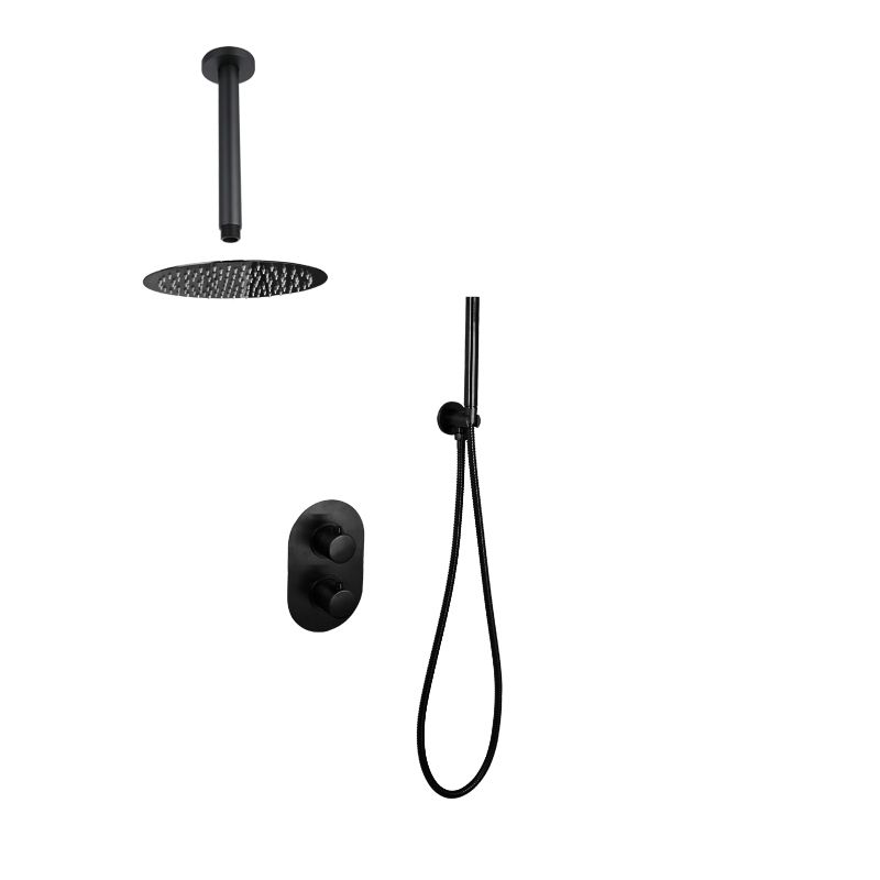 Sani Royal Inbouw Regendouche Doucheset Mat Zwart - 25 cm Douchekop