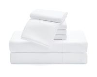 Casual Living 32651 Queen Size Hotelstijl Zijdeachtige Ultra-Zachte Milieuvriendelijke Koeltechnologie Machine Wasbaar Sneldrogend Anti-Rimpel 6-delige Lakens en Kussenslopen Set, Queen, Wit
