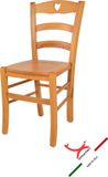 t m c s Tommychairs Cuore - Eetkamerstoel - 1 Stuk - Bruin - Hout