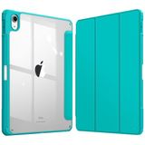 Fintie Case Hoes Hybride voor iPad (A16) 11e Generatie 11 inch 2025 | en iPad 10e gen 10.9 inch 2022 met penhouder - Ultradun Schokbestendige doorzichtige, auto wake/slapen, turquoise