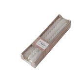Boltze Twisto 2022303 Stokkaarsen (6-delig, wit, 20 cm, van was, modern design, staafkaars, witte kaars, decoratie)