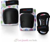 Kiddimoto Padset - Bescherming - Kinderen - Pastel Dotty - Wit - Small
