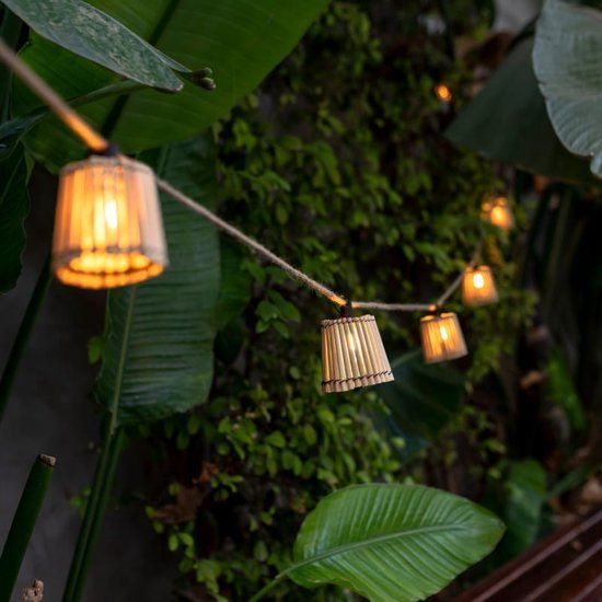 New Garden Solar Tuinverlichting Lichtsnoer Bamboe – Okinawa – 10 LED’s