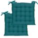 Atout Ciel Set van 2 vierkante stoelkussens, tweekleurig, 40 x 40 cm, eendenblauw/mosterdblauw