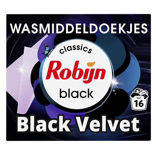 Robijn Robijn Classics Black Velvet wasmiddeldoekjes 16 wasstrips - 16 wasbeurten