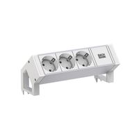 Bachmann DESK2 ALU Wit 3xCEE7/3 0,2m GST18 RAL9010