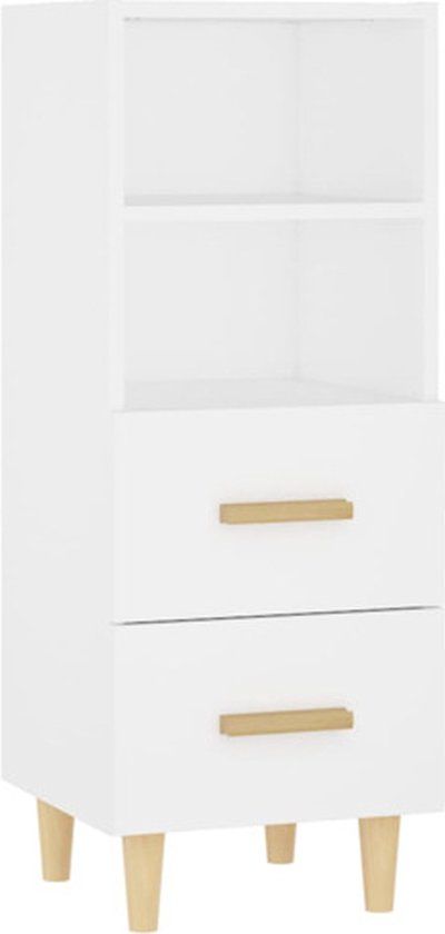 vidaXL Dressoir 34,5x34x90 cm bewerkt hout wit