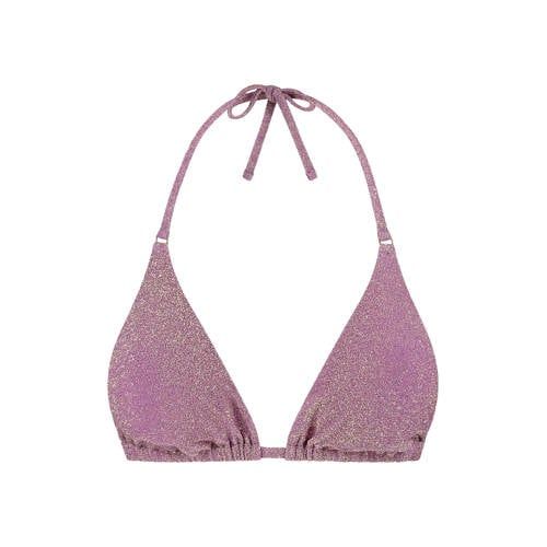 Beachlife Limited voorgevormde triangel bikinitop met lurex mauve