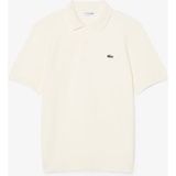 Lacoste Classic Fit gebreide polo wit, Effen