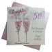 witte WHITE COTTON CARDS Verjaardagskaart voor de 50e verjaardag, motief: meisjes, champagneroze
