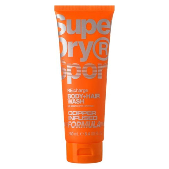 Superdry Sport RE:charge body hair wash 250 ml