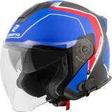 Bogotto H586 BT Illus Zwart Rood Blauw Bluetooth Jethelm - Helm