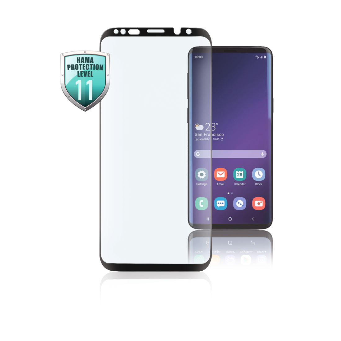 Hama Screenprotector voor Samsung Galaxy S10 - Gehard Glas - Zwart/Transparant