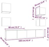 vidaXL 6-delige Tv-meubelset bewerkt hout gerookt eikenkleurig