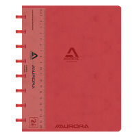 Aurora Aurora Adoc geruit schrift met liniaal A5 rood 72 vel (5 mm)