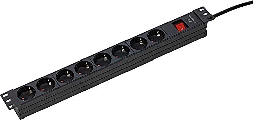 AS-Schwabe 8-voudige stekkerdoos Rack - 19 inch - 3 m - Zwart