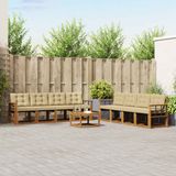 vidaXL - Buiten - bank - set - 9 - st - Natuurlijk - en - Beige