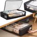 BAKAJI Onderbedcommode met wieltjes, ruimtebesparend, organizer voor kleding, extra groot voor het wisselen van het seizoen, smalle onderbedbox met wieltjes, ritssluiting, handgrepen en deksel
