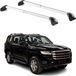 Omac Barres de toit transversales certifiées Tüv pour Toyota Land Cruiser J250 2024-2026 – Verrouillables (4 antivols) – Charge max 100 kg – Sangle inox + protection caoutchouc argent