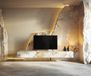 Meuble TV Cuor 200 cm Céramique Minas Melange Blanc-beige 1 clapet 1 tiroir flottant